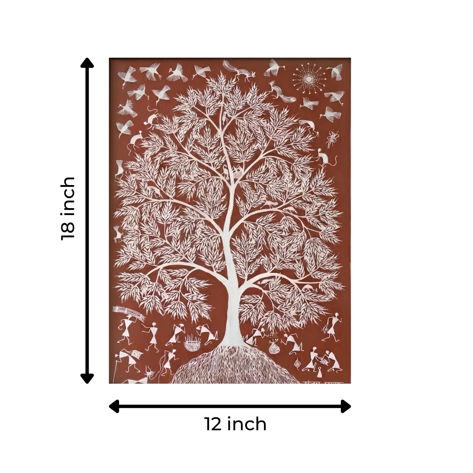 Authentic Warli Sacred Fishing Net & Marine Ecosystem Thumbnail 3