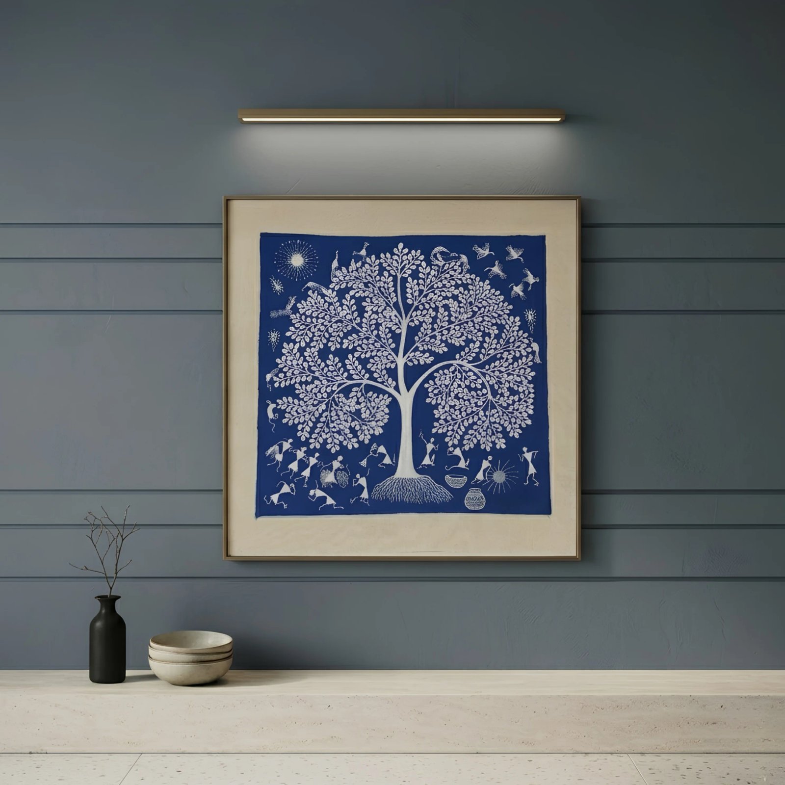 Handmade Warli Painting - Tree of Life alternate view