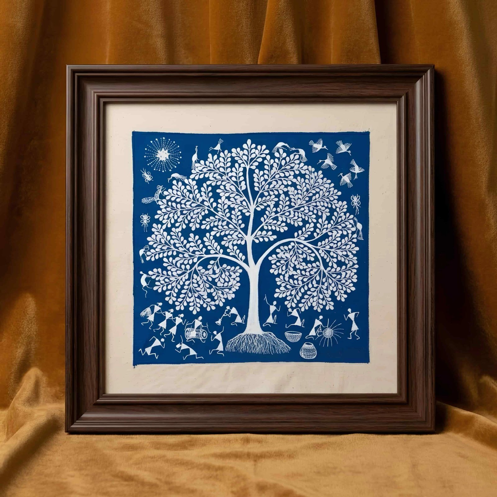 Handmade Warli Painting - Tree of Life Thumbnail 1