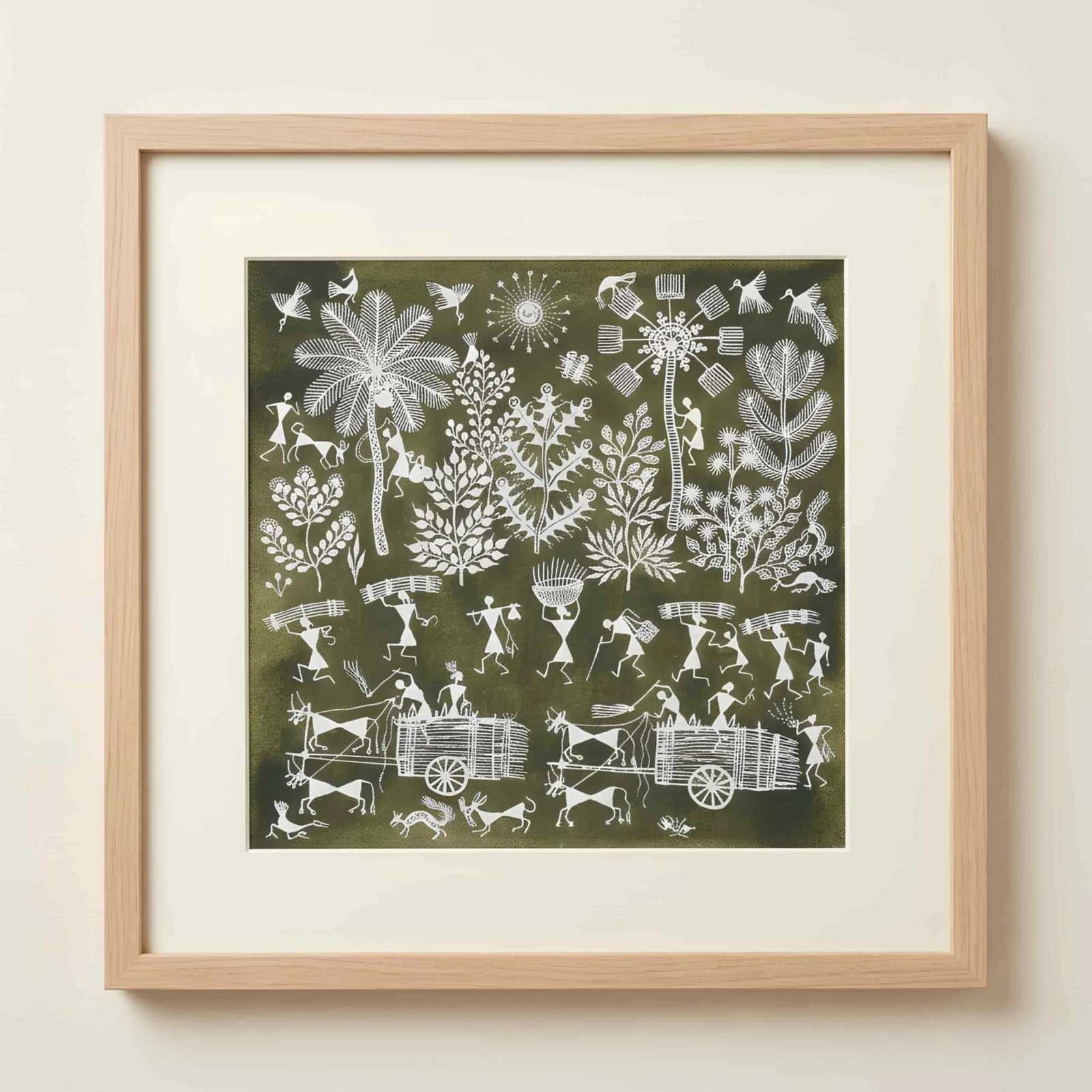 Handmade Warli Painting - Tribal Harvest