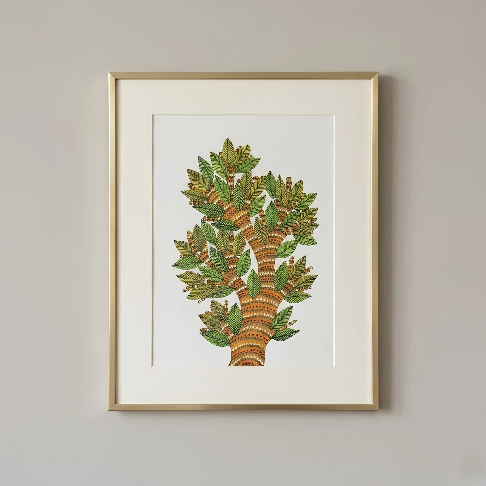 Original Gond Tribal Painting – The Sacred Tree of Life Thumbnail 1