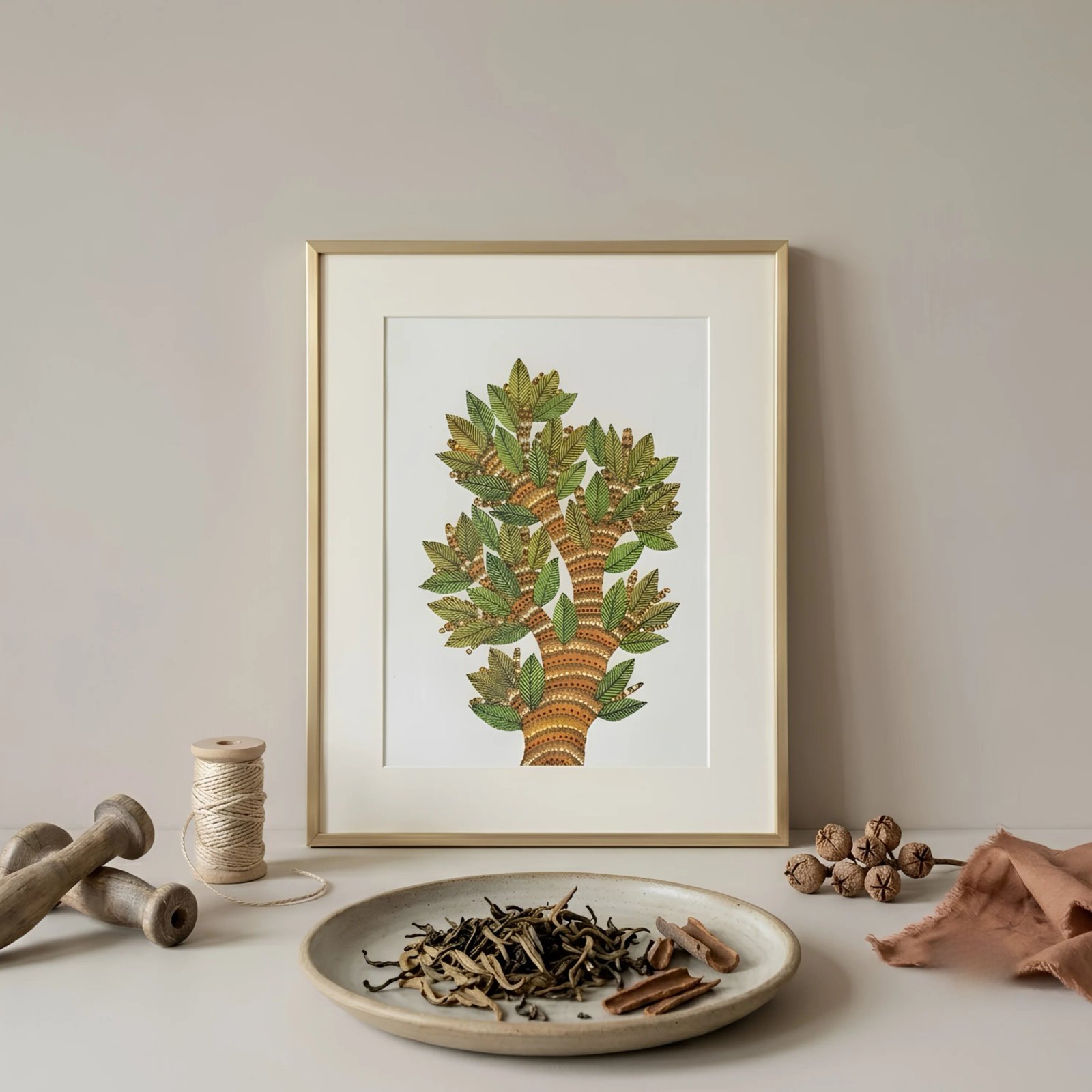 Original Gond Tribal Painting – The Sacred Tree of Life alternate view