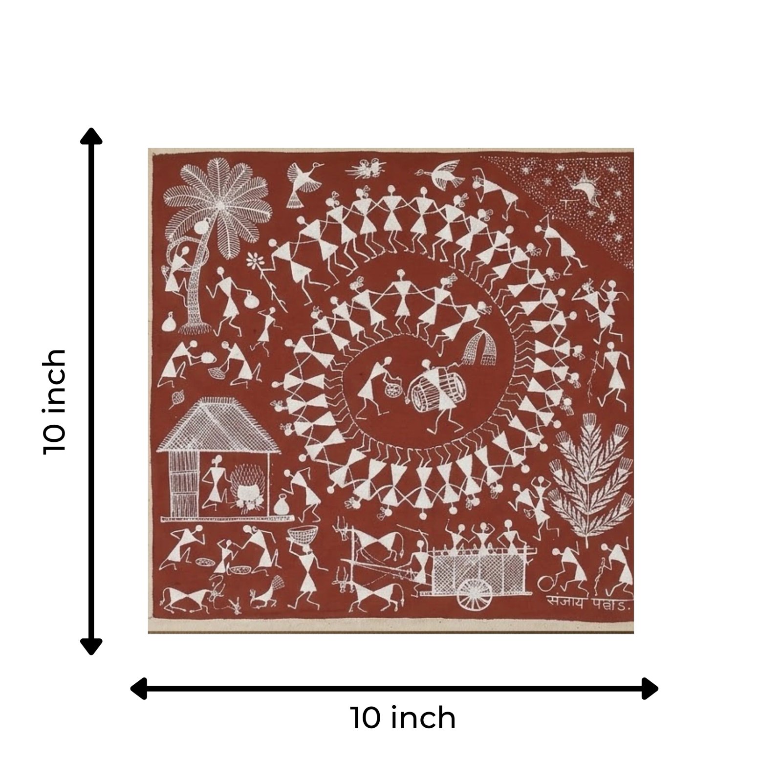 Tribal Celebration – Village Dance Folk Art Painting Thumbnail 3