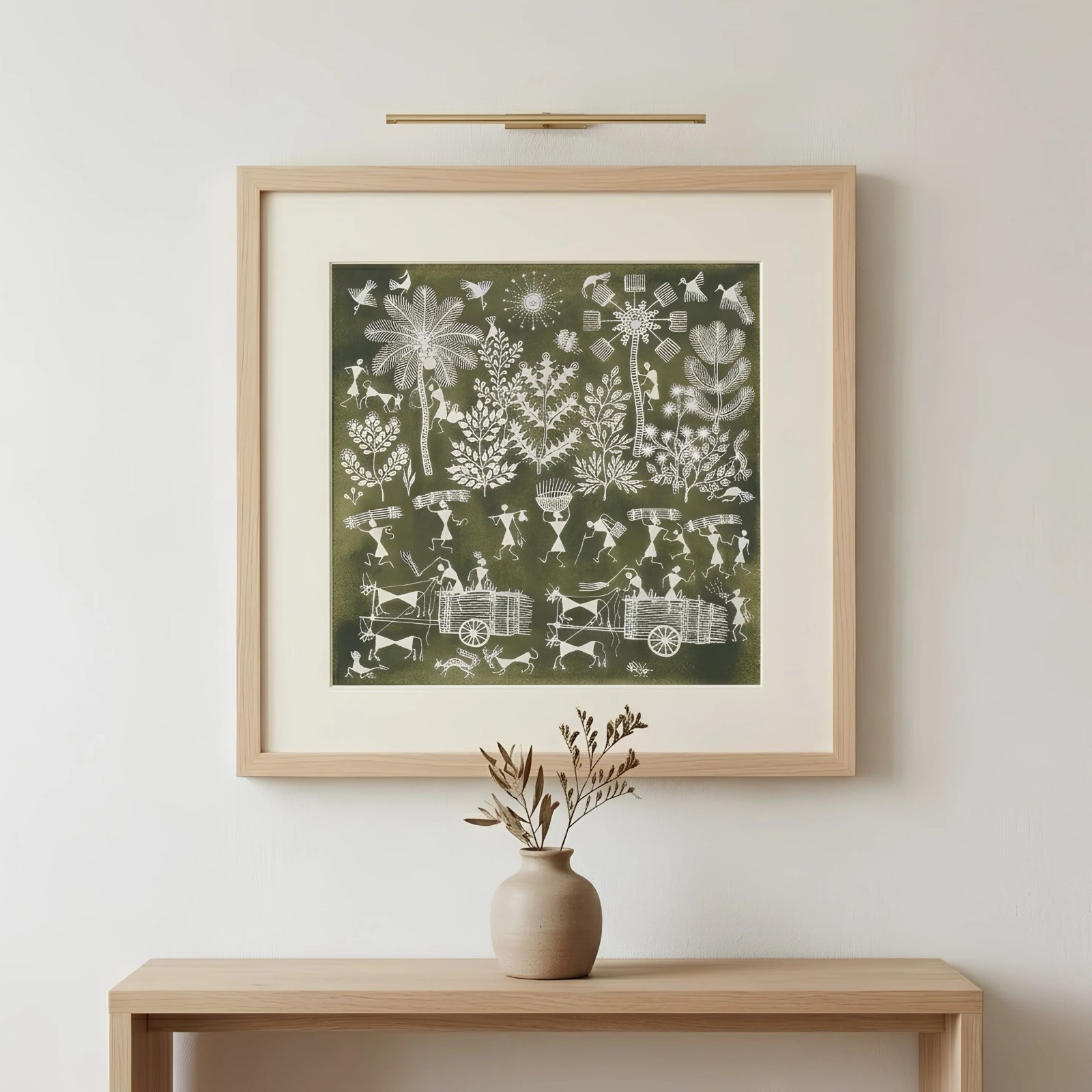 Handmade Warli Painting - Tribal Harvest Thumbnail 2