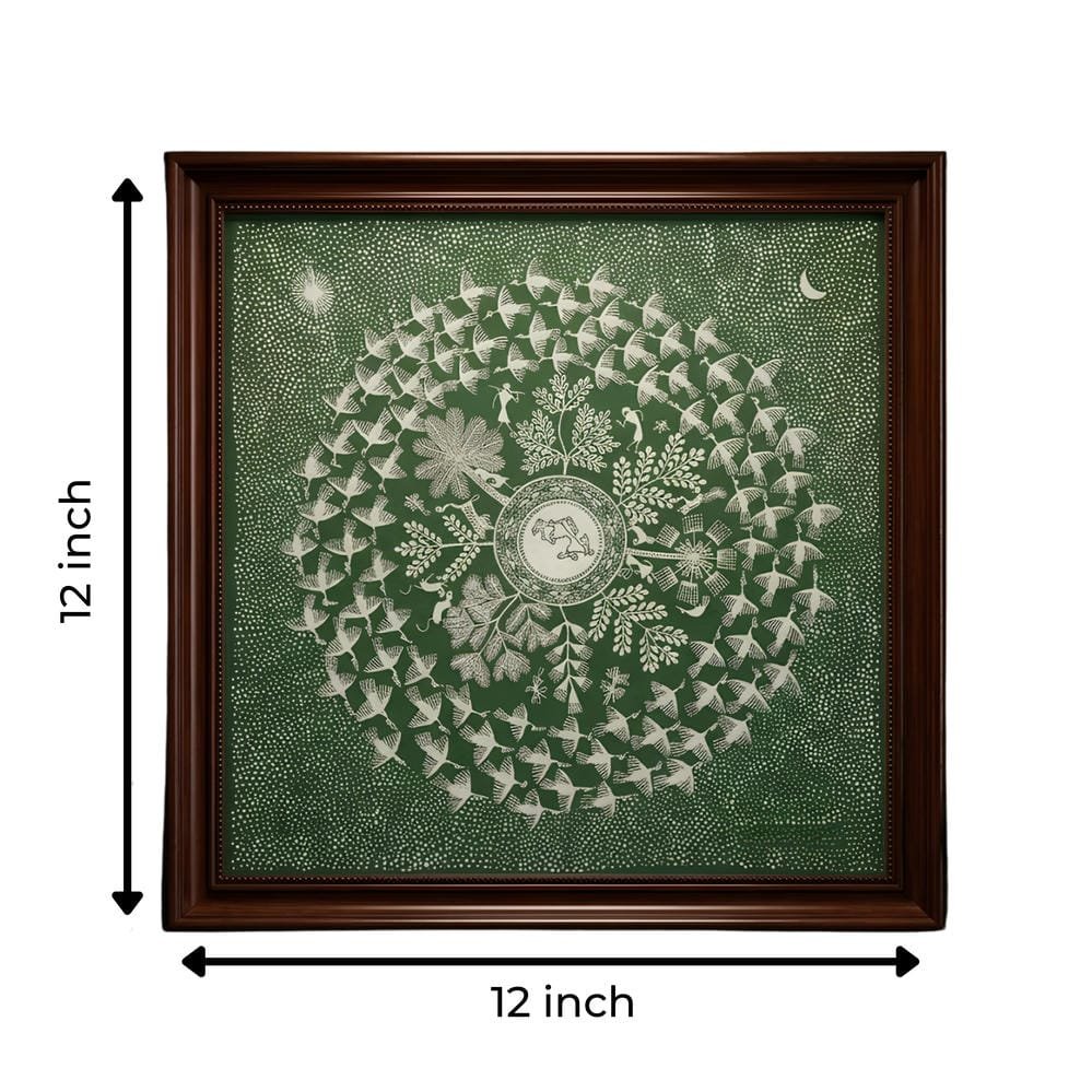 Circle of Harmony – Tribal Bird Mandala Folk Art Painting alternate view