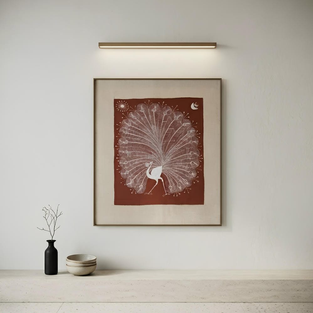 Moonlit Peacock – Tribal Folk Art Painting