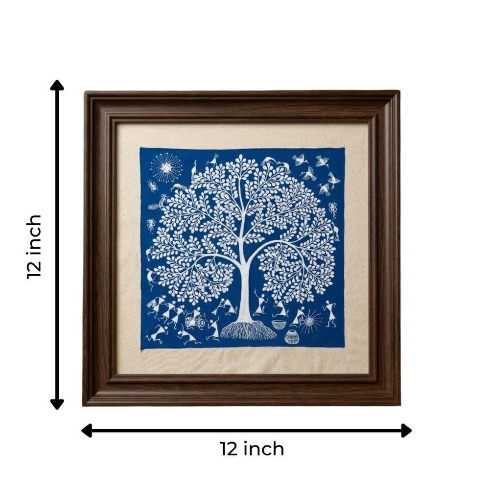 Handmade Warli Painting - Tree of Life alternate view
