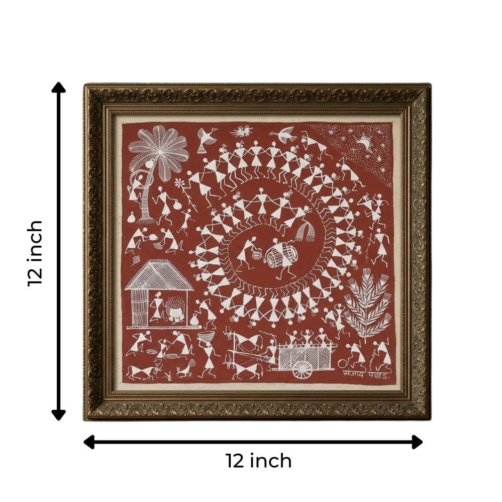 Tribal Celebration – Village Dance Folk Art Painting alternate view