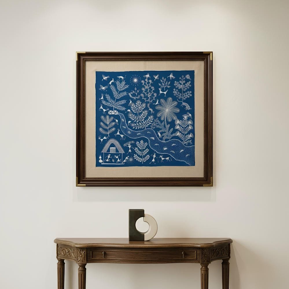 River of Life – Tribal Forest Folk Art Painting alternate view