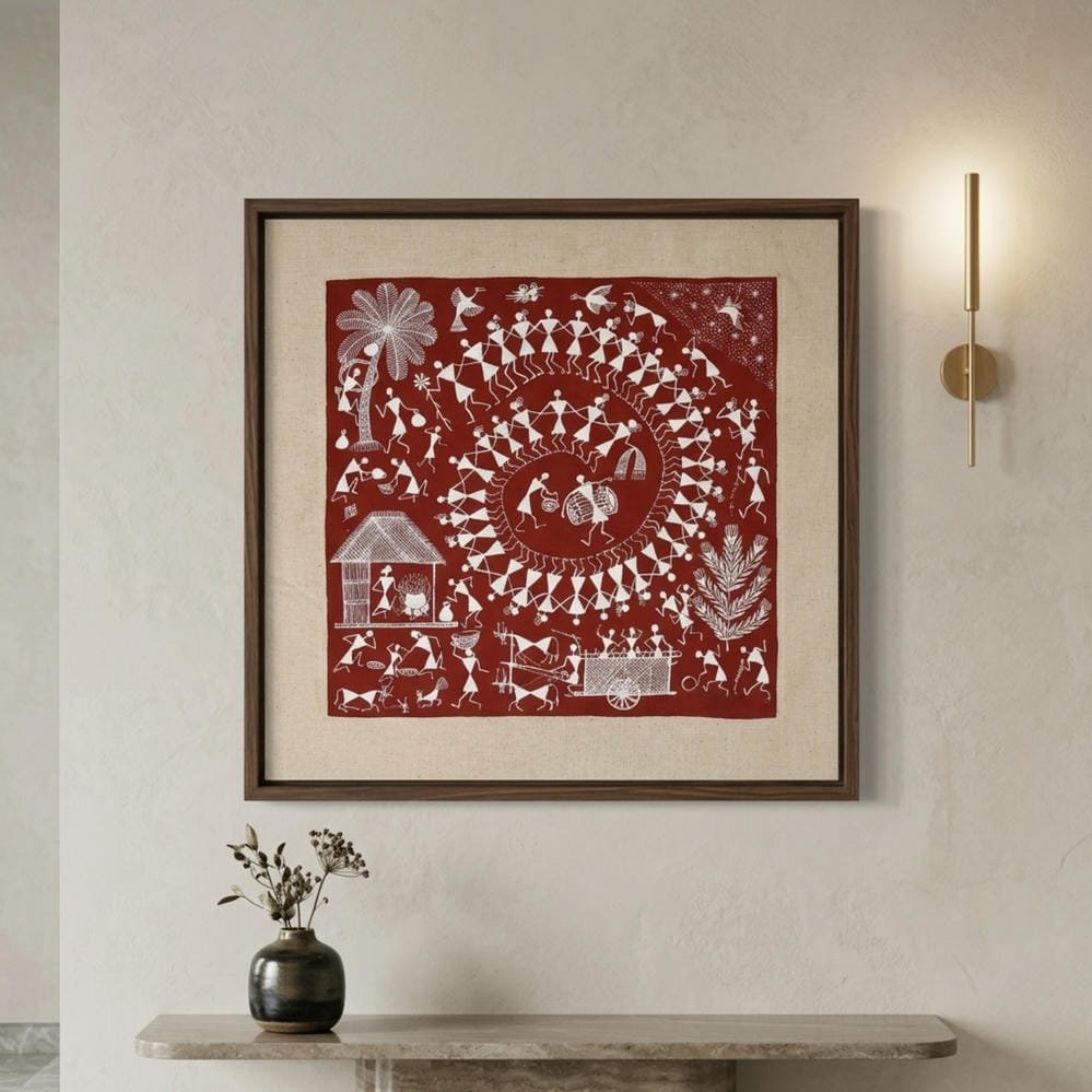 Tribal Celebration – Village Dance Folk Art Painting