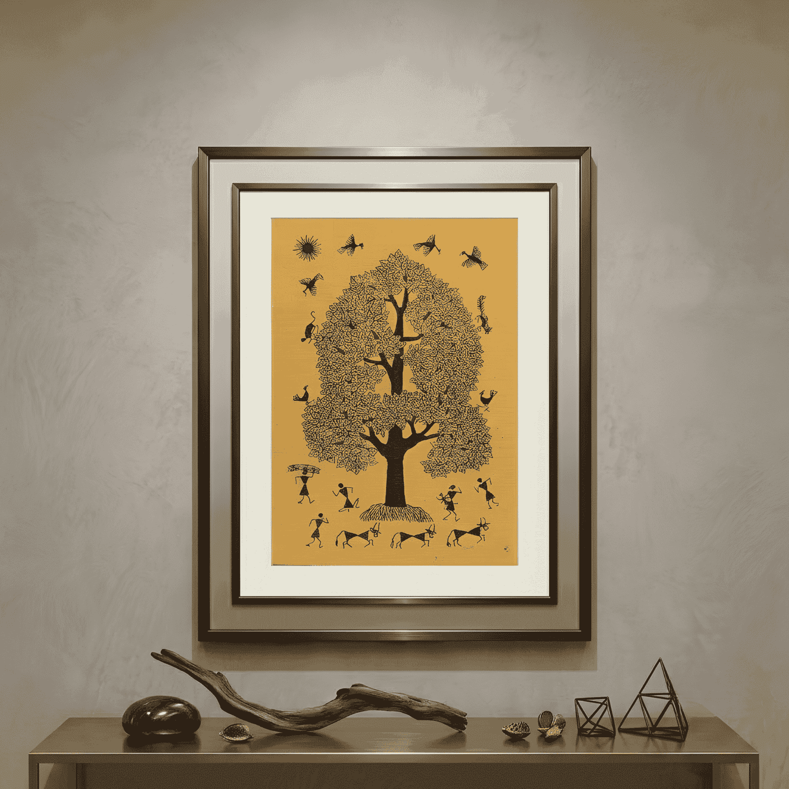 Authentic Warli Tribal Painting – The Tree of Life alternate view