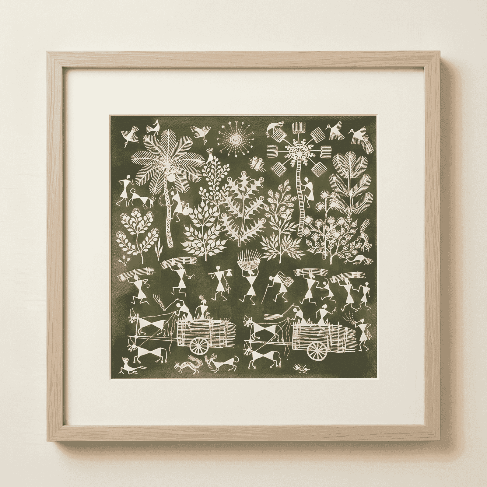 Handmade Warli Painting - Tribal Harvest