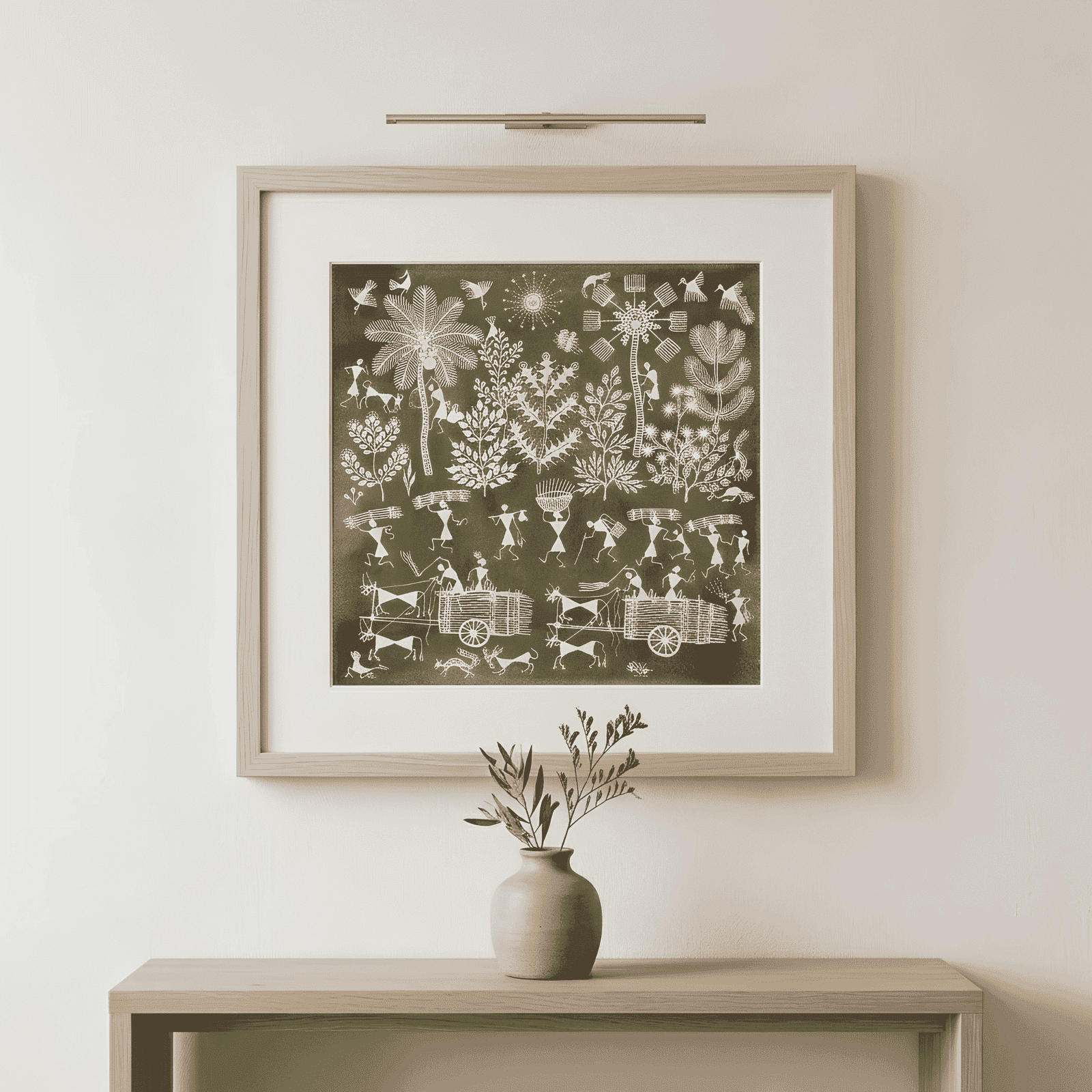 Handmade Warli Painting - Tribal Harvest alternate view