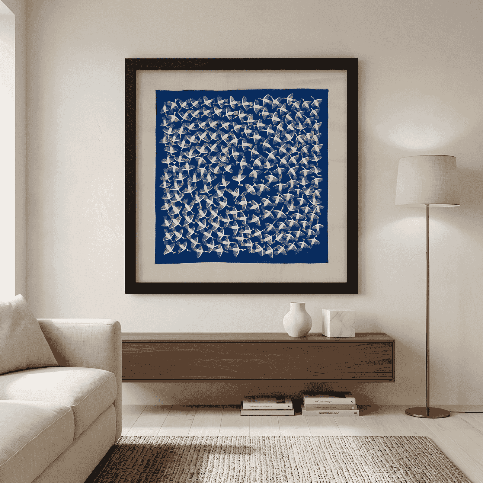 Handpainted Warli Birds in Flight Painting on Canvas alternate view