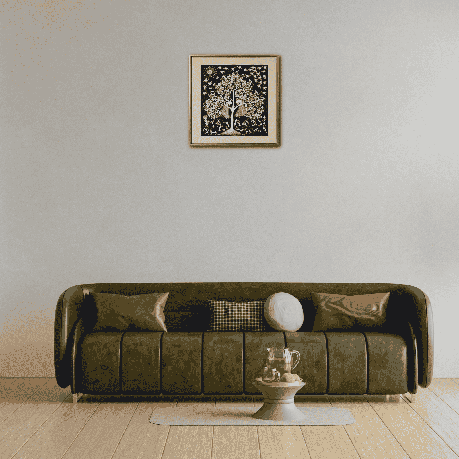 Handcrafted Indigo Blue Warli Painting alternate view
