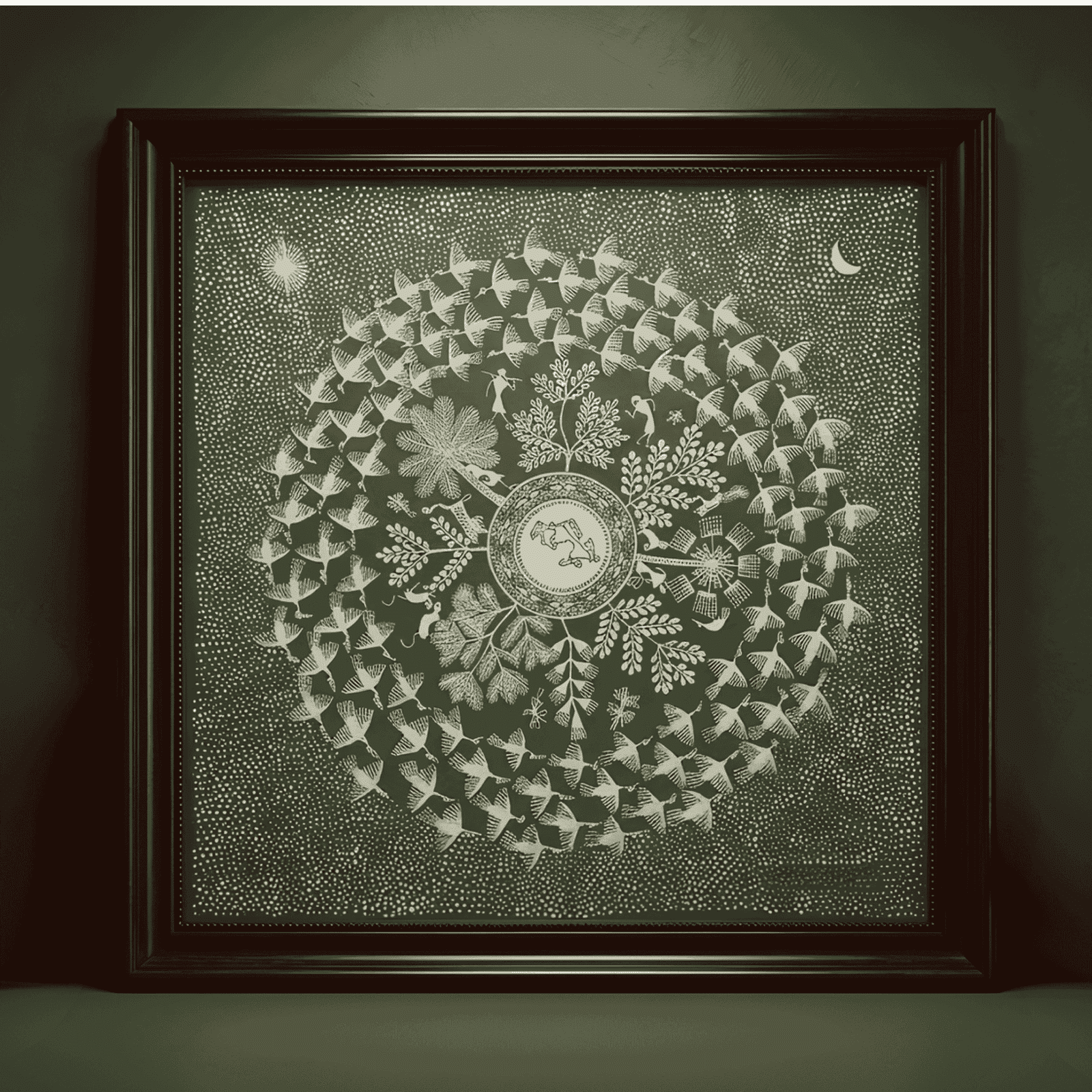 Circle of Harmony – Tribal Bird Mandala Folk Art Painting