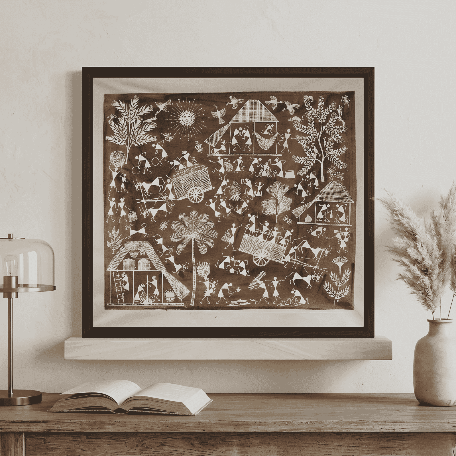 Authentic Warli Harvest Festival Painting alternate view
