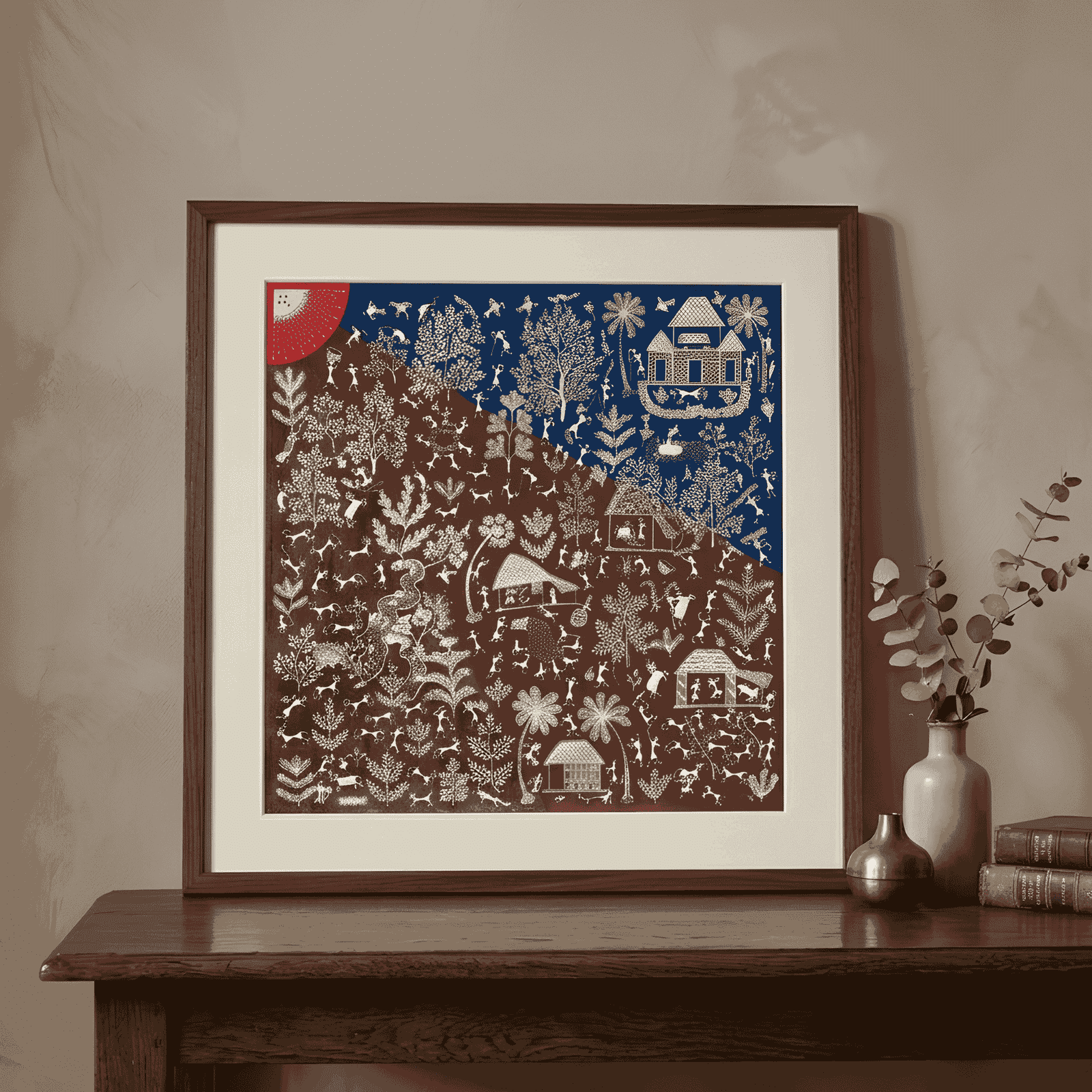 Authentic Warli Lagna Chauk (Wedding Altar) alternate view