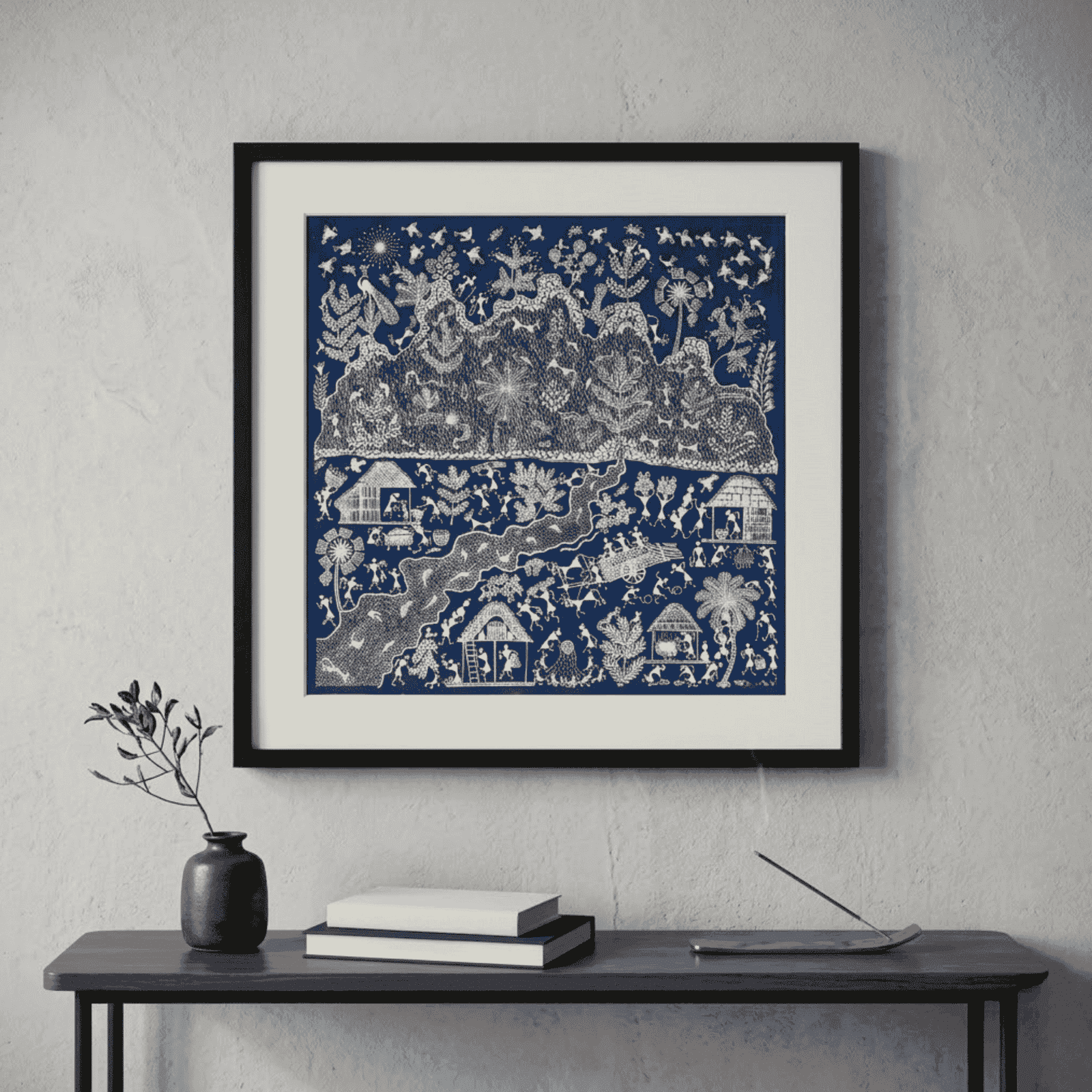 Authentic Warli Flight of Freedom Painting alternate view