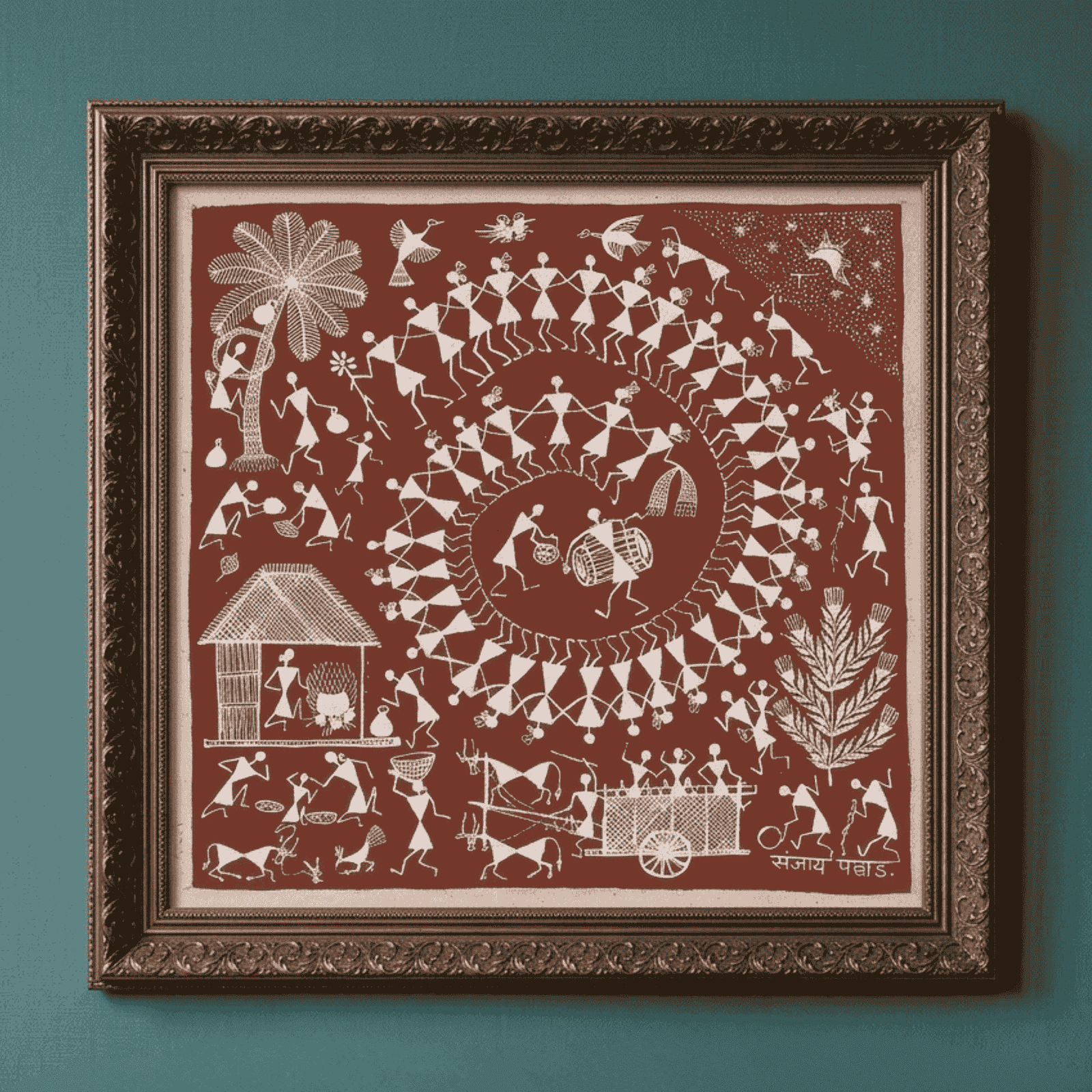 Tribal Celebration – Village Dance Folk Art Painting