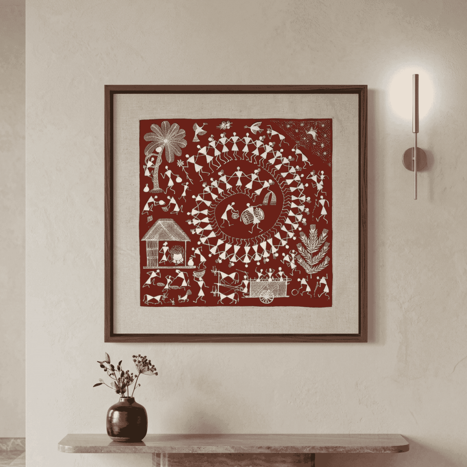Tribal Celebration – Village Dance Folk Art Painting alternate view