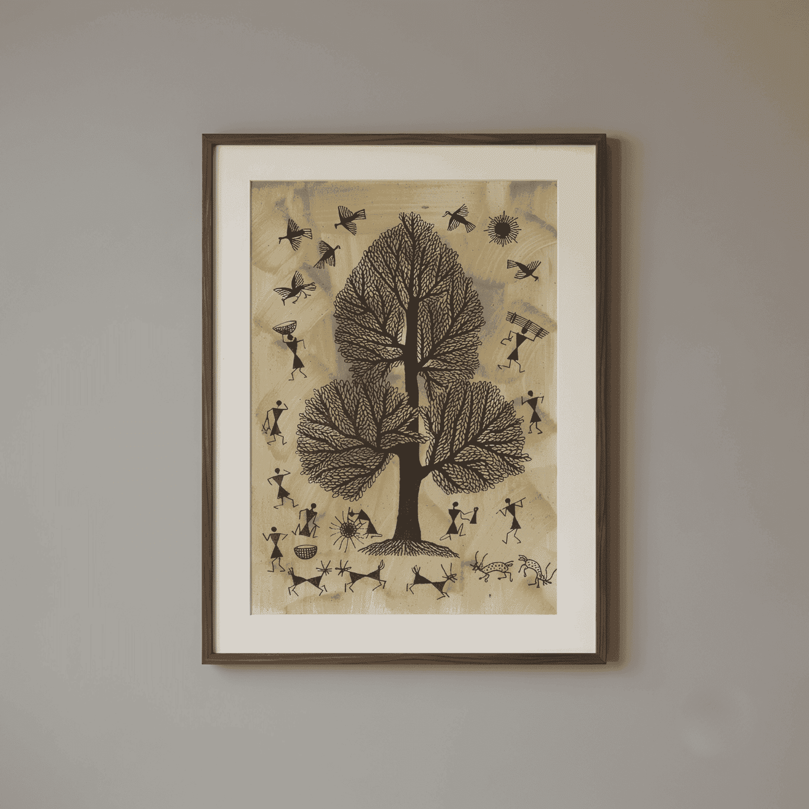 Authentic Warli Sacred Tree of Life Painting